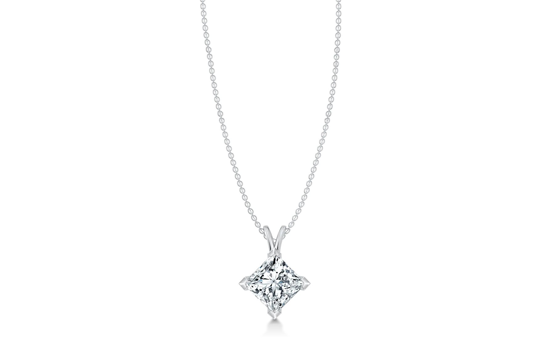 Radiant Reflections Diamond Necklace 1/10 ct tw Princess-Cut Sterling  Silver 18