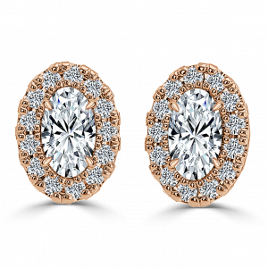 halo diamond earrings oval