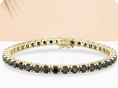 midnight gold diamond tennis bracelet